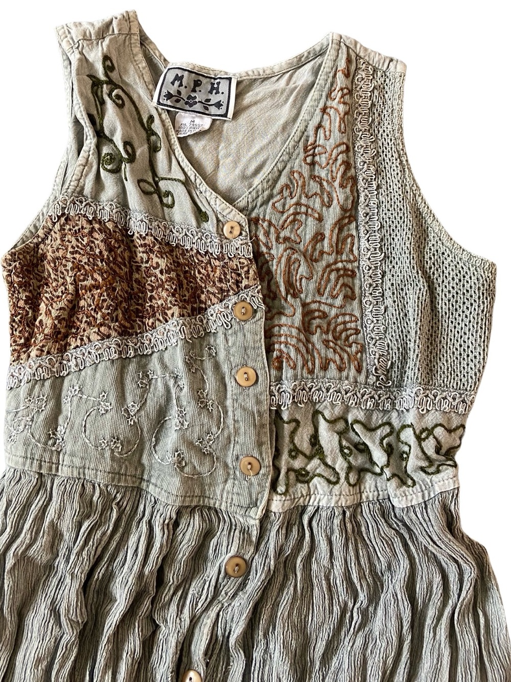 M.P.H. Vintage Embroidered Boho/Hippie Dress